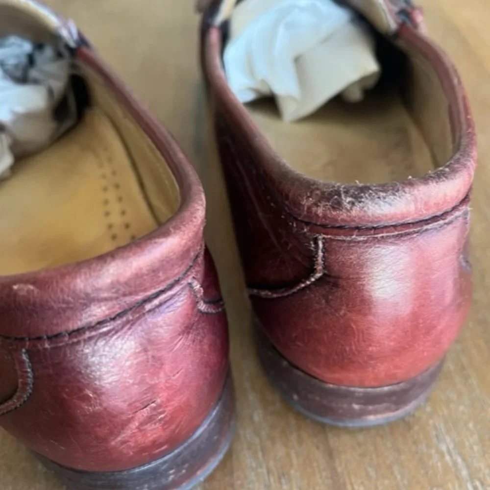 Cole Haan Brown Leather Kiltie Buckled Loafer Shoe Size‎ 8.5C Made In USA Red